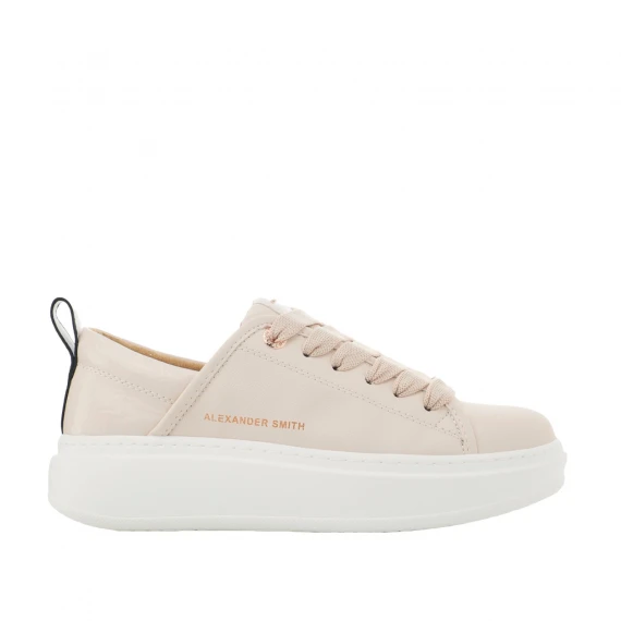 Sneakers Eco-Wembley beige con sperone in naplack beige