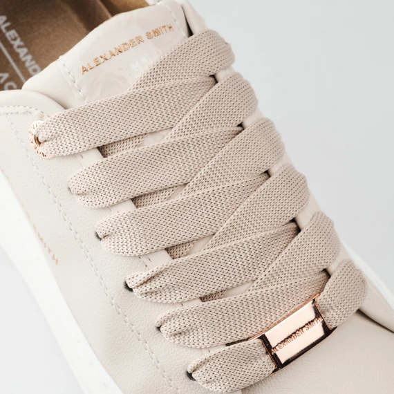Sneakers Eco-Wembley beige con sperone in naplack beige