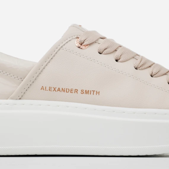 Sneakers Eco-Wembley beige con sperone in naplack beige