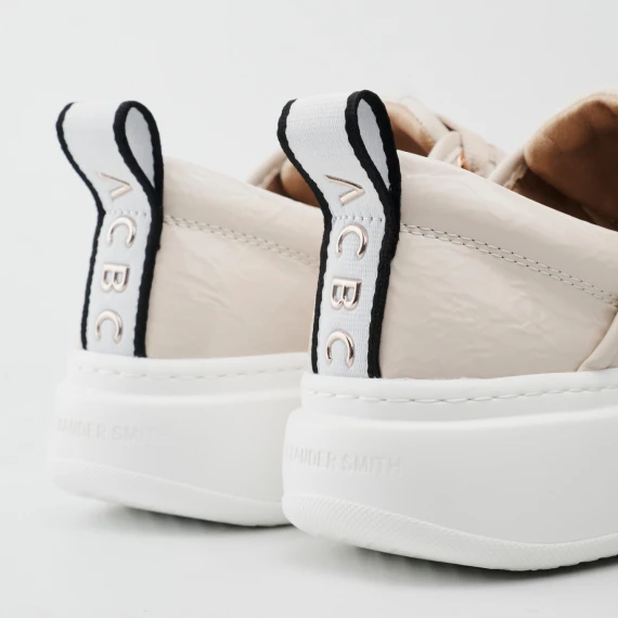 Sneakers Eco-Wembley beige con sperone in naplack beige