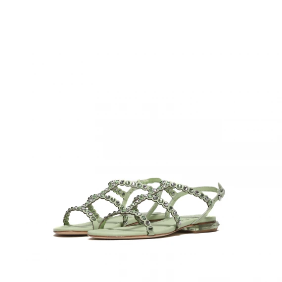 Sandalo ASH modello Saphir in pelle verde