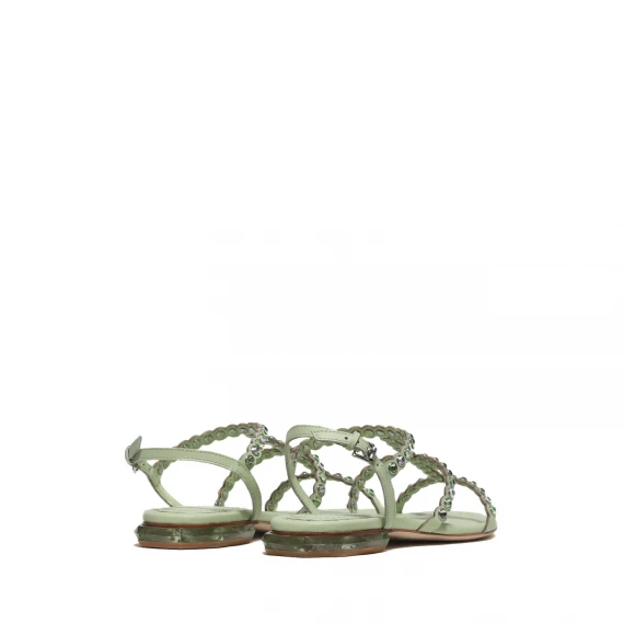 Sandalo ASH modello Saphir in pelle verde