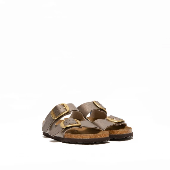 Sandalo Arizona in pelle laminata tortora