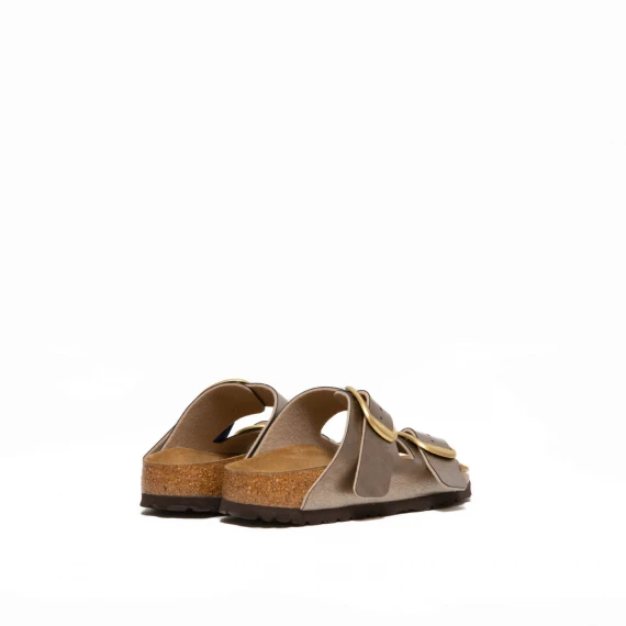 Sandalo Arizona in pelle laminata tortora