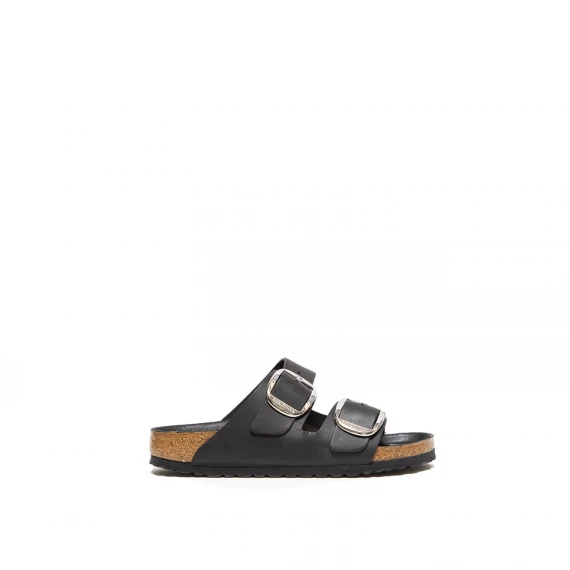 Sandalo Arizona Big Buckle in pelle nera