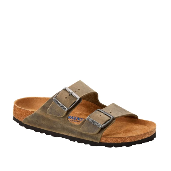 Sandalo Arizona con due cinturini in pelle oiled kaki