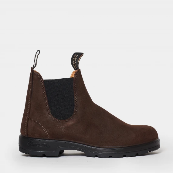 Stivaletto Blundstone in nabuck marrone con elastici laterali neri