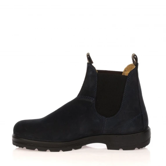Stivaletto Blundstone nabuck blu con elastici laterali neri