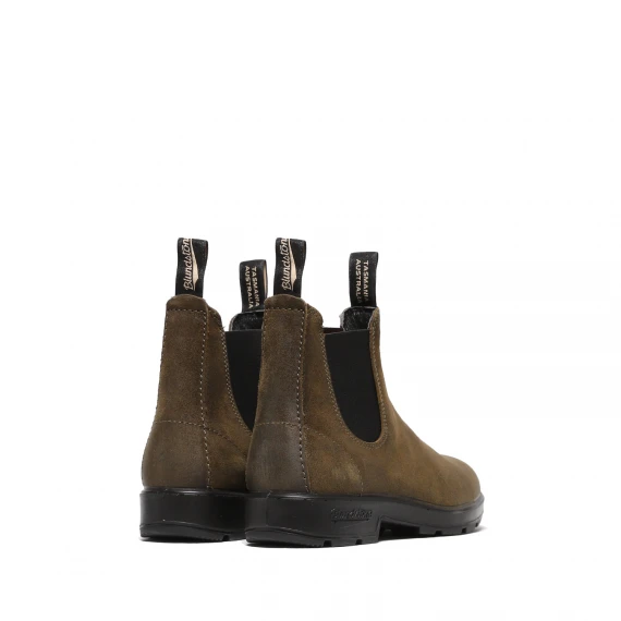 Stivaletto con elastici laterali in morbido suede verde