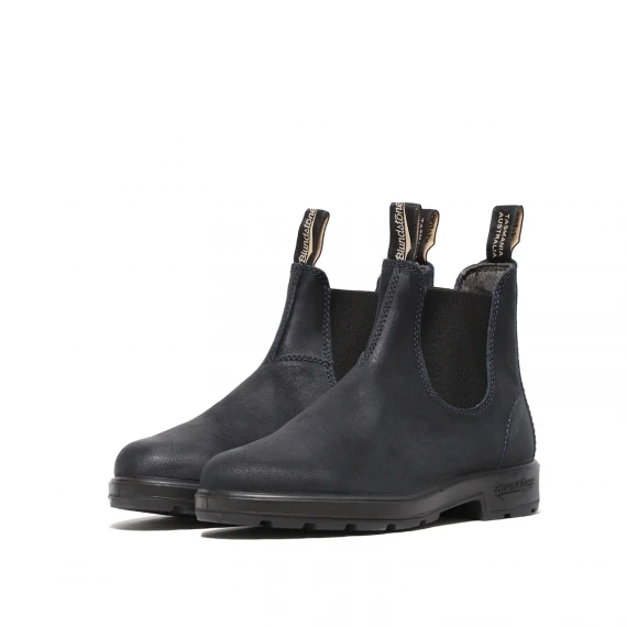 Stivaletto in suede delavato blu