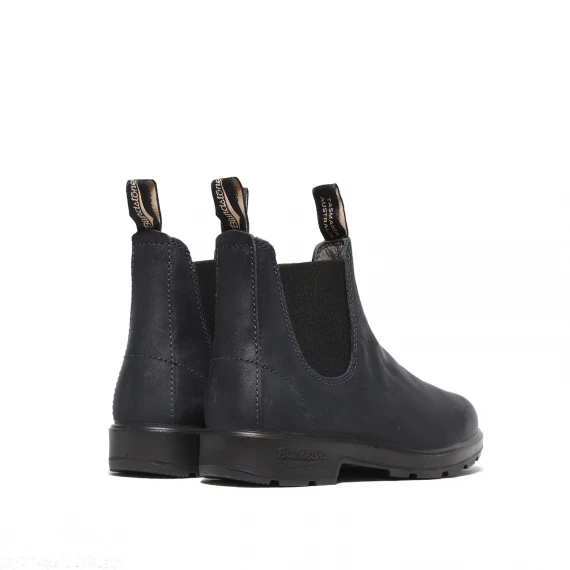 Stivaletto in suede delavato blu