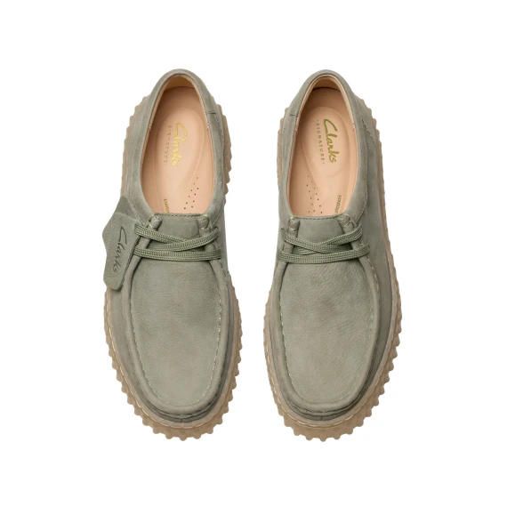 Scarpa legata Torhill in morbido nabuk verde chiaro