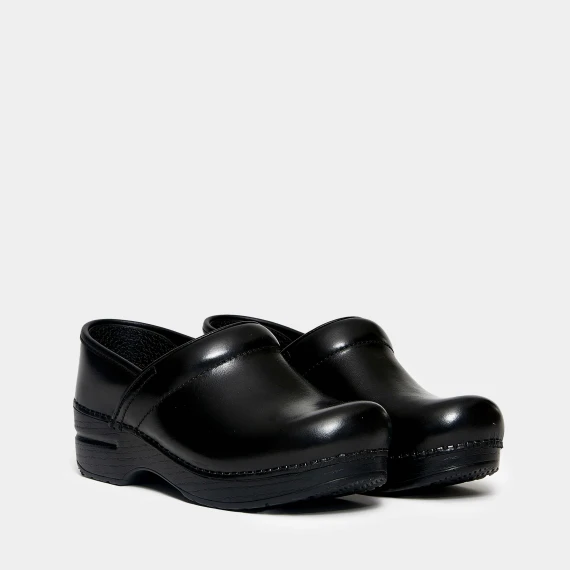 Zoccolo  PROFESSIONAL  in pelle lucida nera