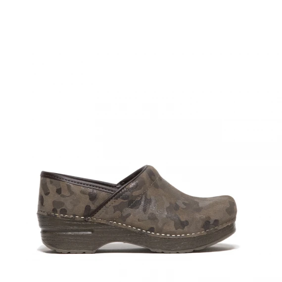 Zoccolo classico in suede camuflage verde