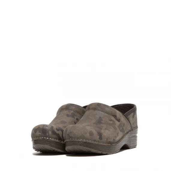 Zoccolo classico in suede camuflage verde