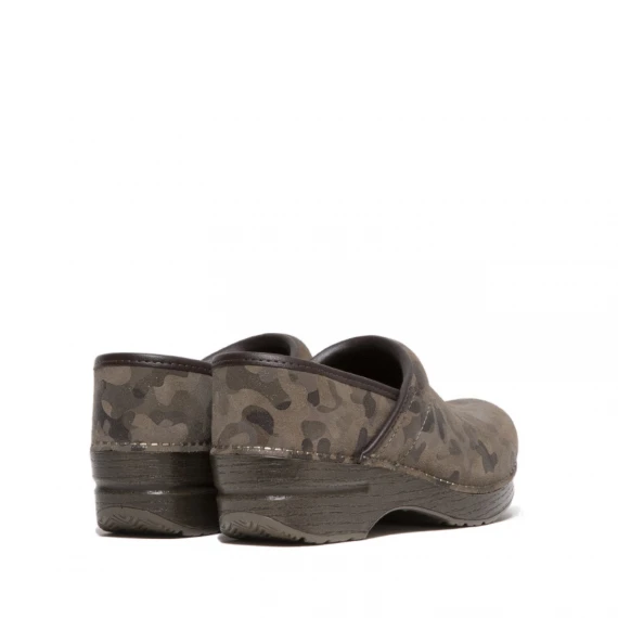 Zoccolo classico in suede camuflage verde