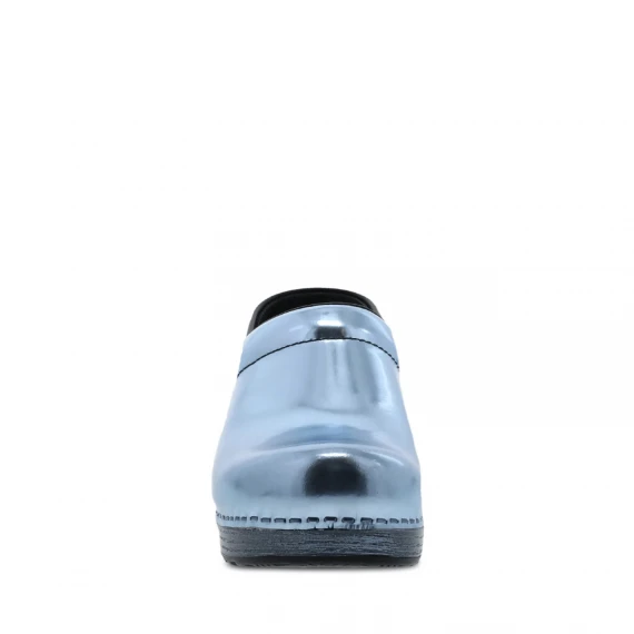 Zoccolo in pelle azzurra