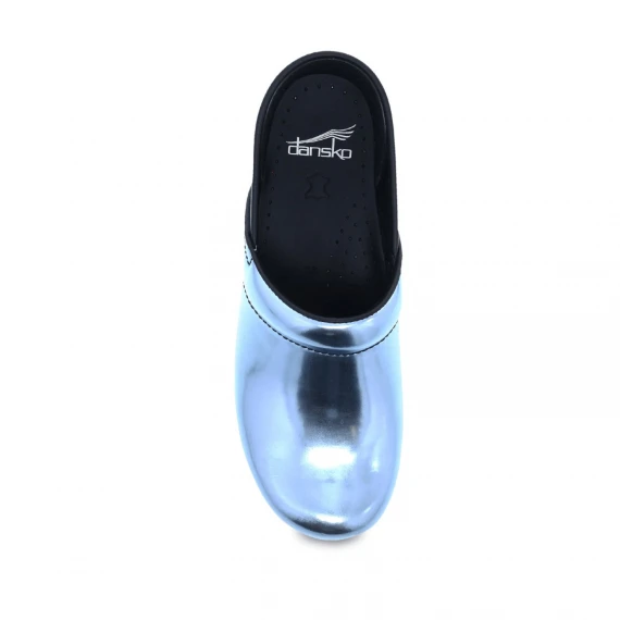 Zoccolo in pelle azzurra