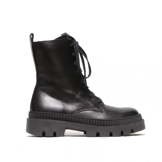 Stivaletto anfibio in vitello nero