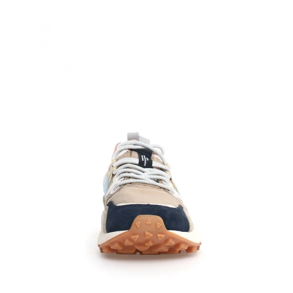 Sneakers Flower Mountain Yamano  blu beige e inserti azzurri e nylon beige