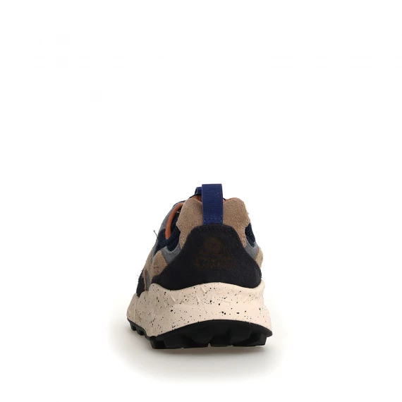 Sneakers Yamano blu navy e inserti beige e grigi