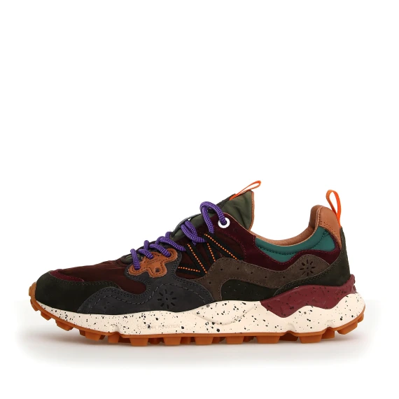 Sneakers Yamano 3 in suede antracite e marrone