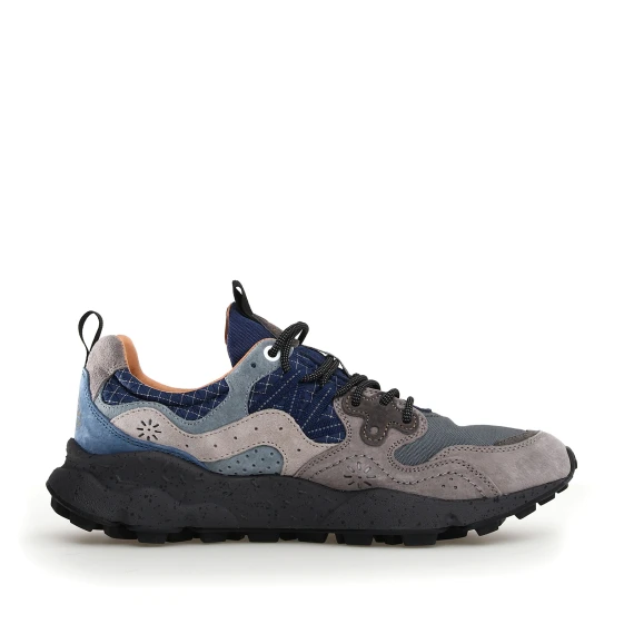 Sneakers Yamano 3 in suede grigio e blu