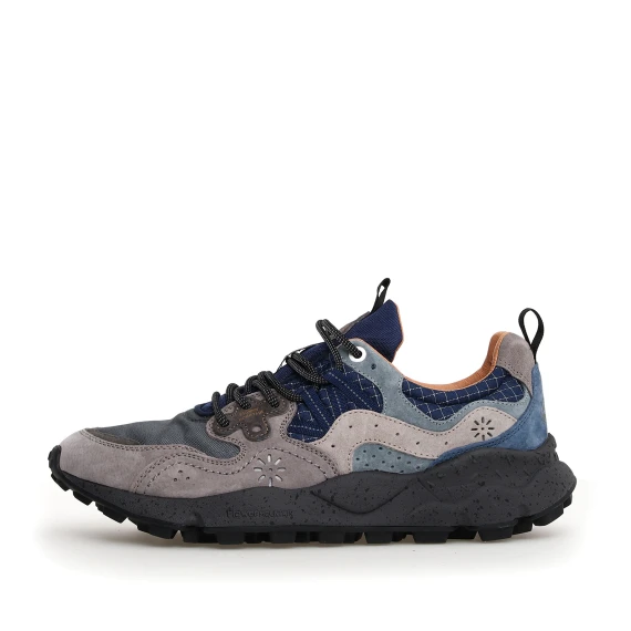 Sneakers Yamano 3 in suede grigio e blu