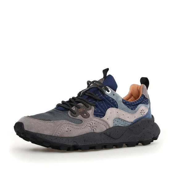 Sneakers Yamano 3 in suede grigio e blu