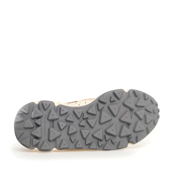 Sneakers Yamano in suede marrone e tessuto animalier