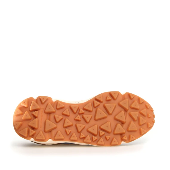 Sneakers Yamano in suede e tessuto tecnico blu e arancione