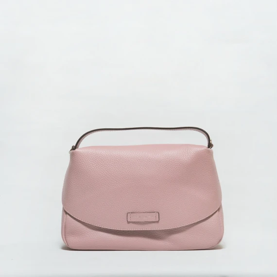 Borsa a mano in pelle color ninfea