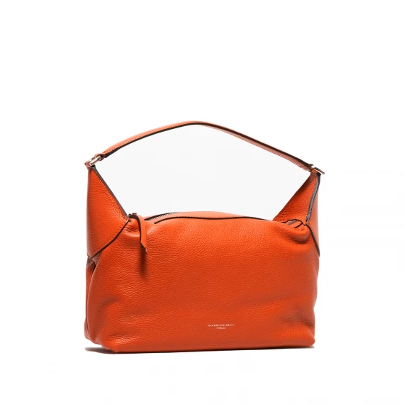 Borsa a spalla modello Jolie in pelle terracotta