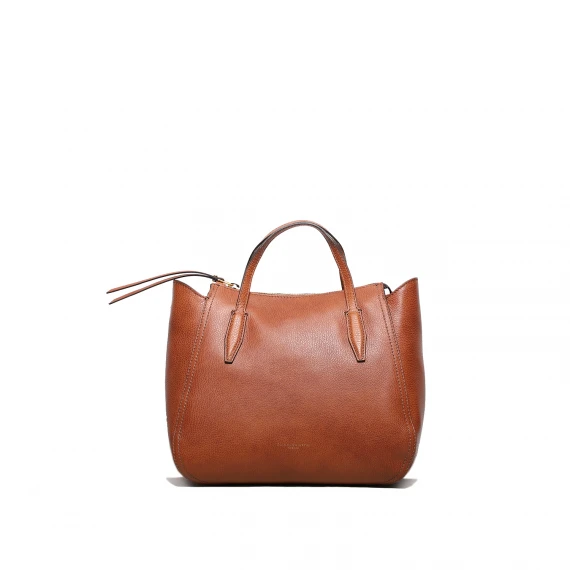 Borsa in pelle miele con 2 manici