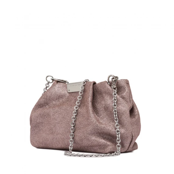 Borsa Perla in pelle scamosciata bronzo