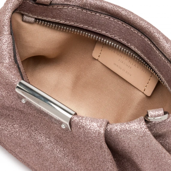 Borsa Perla in pelle scamosciata bronzo