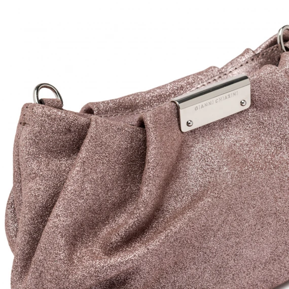 Borsa Perla in pelle scamosciata bronzo