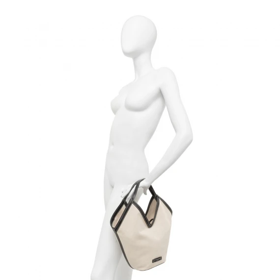 Shopper Anfora in juta e pelle