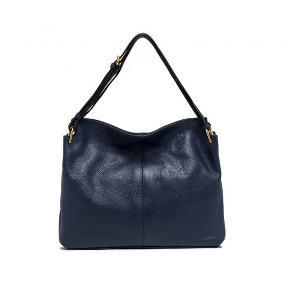 Borsa Leila in pelle martellata blu navy