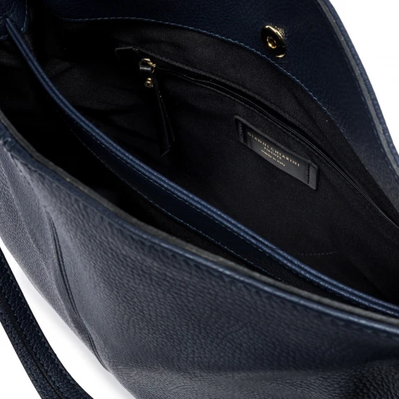 Borsa Leila in pelle martellata blu navy