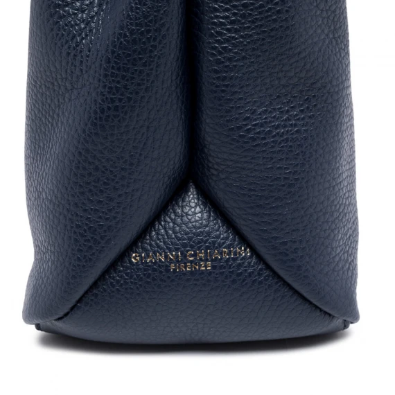 Borsa Leila in pelle martellata blu navy
