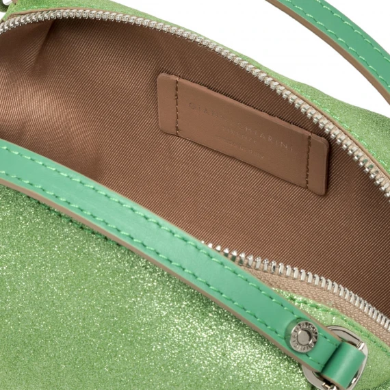 Borsetta Alifa in suede lurex verde mela
