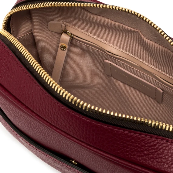 Borsa a tracolla Nina in pelle martellata bordeaux