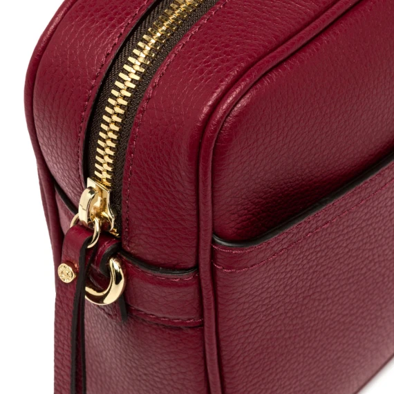 Borsa a tracolla Nina in pelle martellata bordeaux