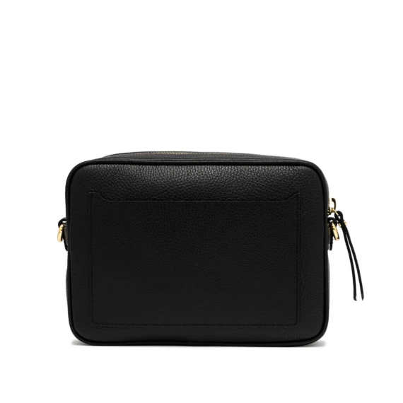 Borsa a tracolla Nina in pelle martellata nera