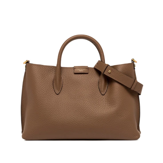 Borsa Aretha in pelle double castoro e t.moro a grana maxi