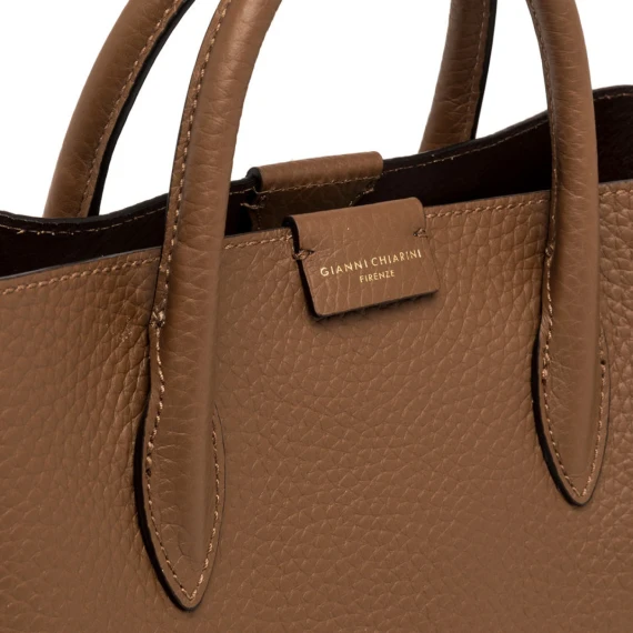 Borsa Aretha in pelle double castoro e t.moro a grana maxi
