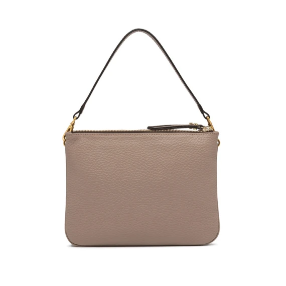 Borsa a tracolla Frida in pelle tortora a grana maxi