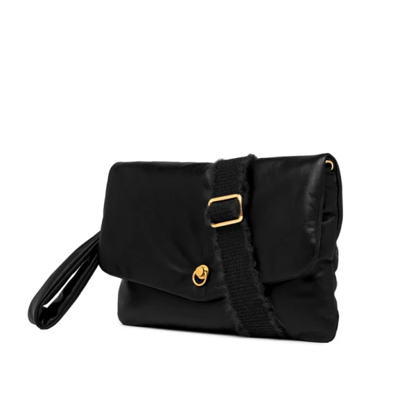 Borsa Mirea in morbida pelle liscia nera