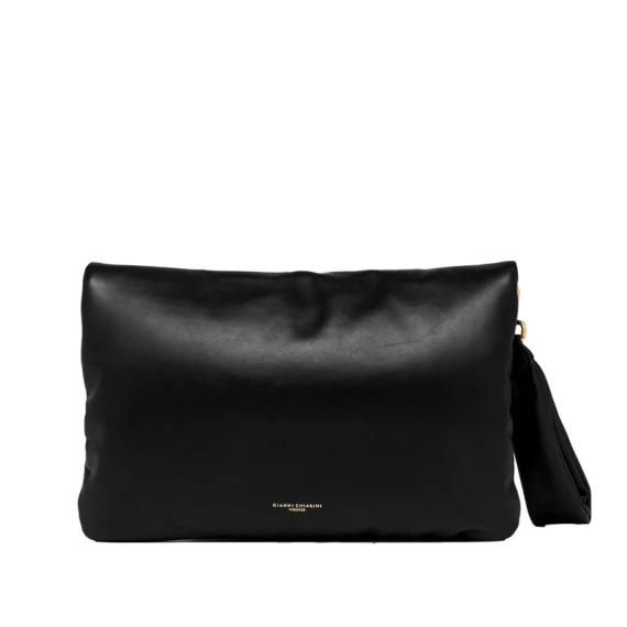 Borsa Mirea in morbida pelle liscia nera